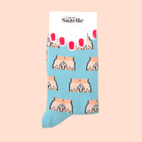 Chaussettes zizi blanc taille 35-44 - Coucou Suzette - Bleu Jolie Caen