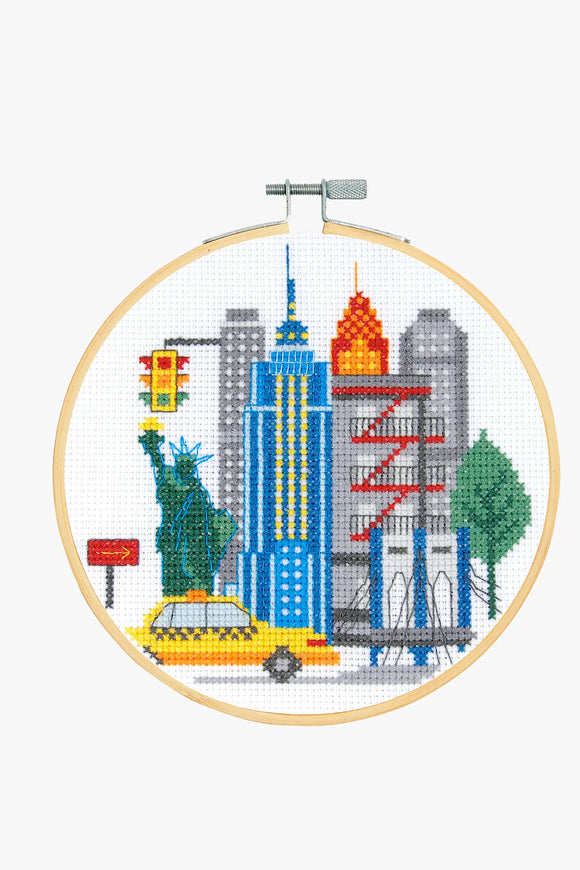 Kit point de croix New York - DMC - Bleu Jolie Caen