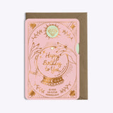 Carte disque anniversaire voyance rose - Les Editions du Paon - Bleu Jolie Caen