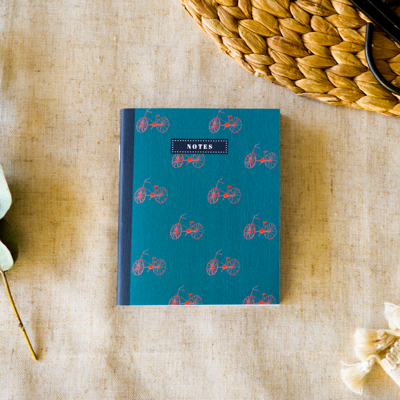 Petit carnet - Bicyclettes - Bleu Coquille - Bleu Jolie Caen