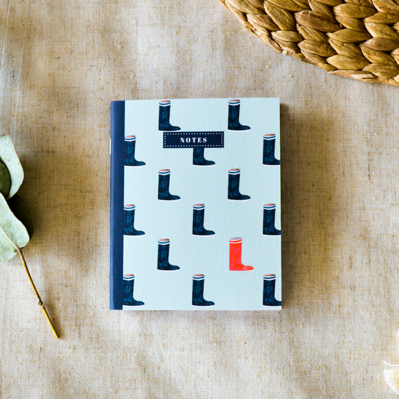 Petit carnet - Bottes - Bleu Coquille - Bleu Jolie Caen