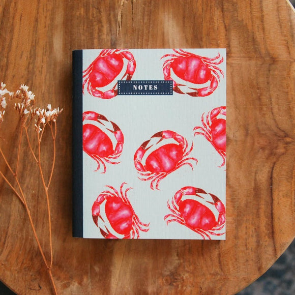 Petit carnet - Crabes Rouges - Bleu Coquille - Bleu Jolie Caen
