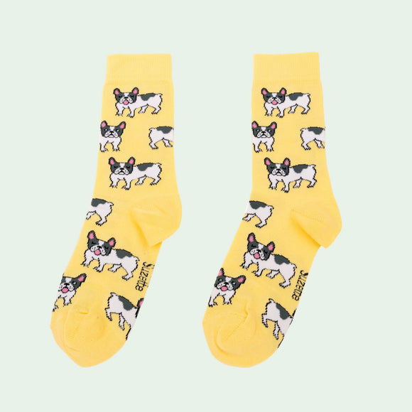 Chaussettes Bouledogue taille 35-44 - Coucou Suzette - Bleu Jolie Caen