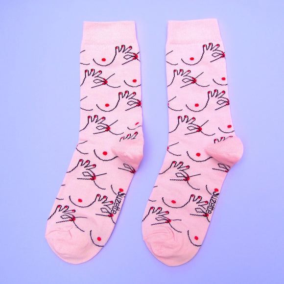 Chaussettes Tétons taille 35-44 - Coucou Suzette - Bleu Jolie Caen
