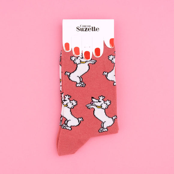 Chaussettes caniche 35-44 - Coucou Suzette - Bleu Jolie Caen